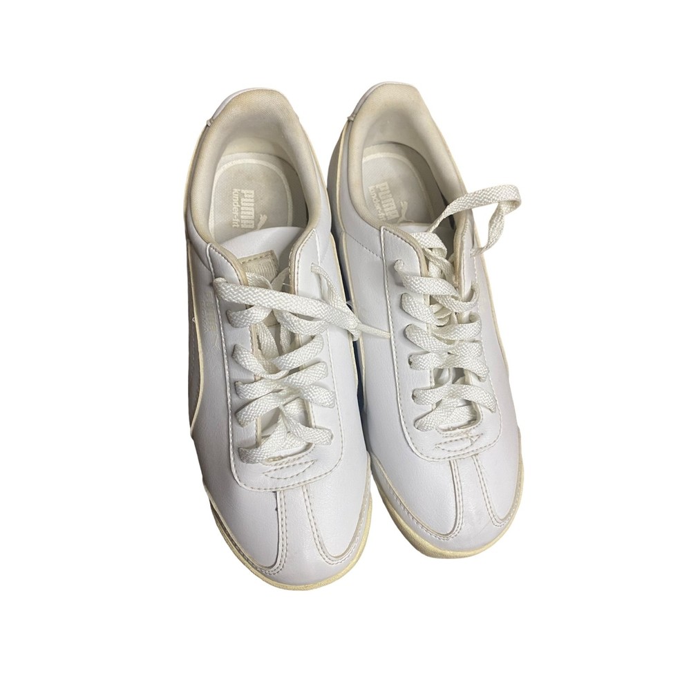 WHITE PUMA ROMA SNEAKERS BOYS SIZE 2 & HALF